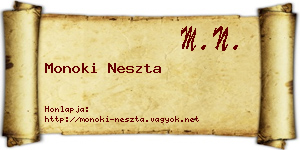 Monoki Neszta névjegykártya